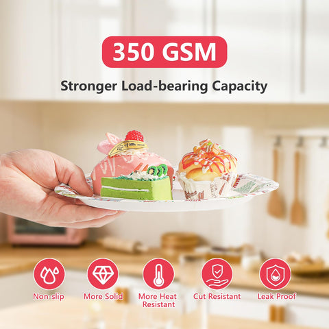 50 Pcs 9 Inch Colorful Xmas Tree Party Paper Plates - Grencian