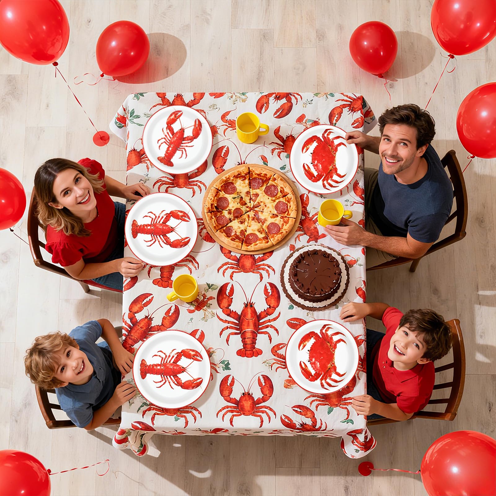 50 Pcs 9-inch Crawfish Boil Party Paper Plates - Grencian