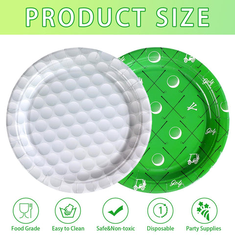 50 Pcs 9-inch Golf Ball Party Paper Plates