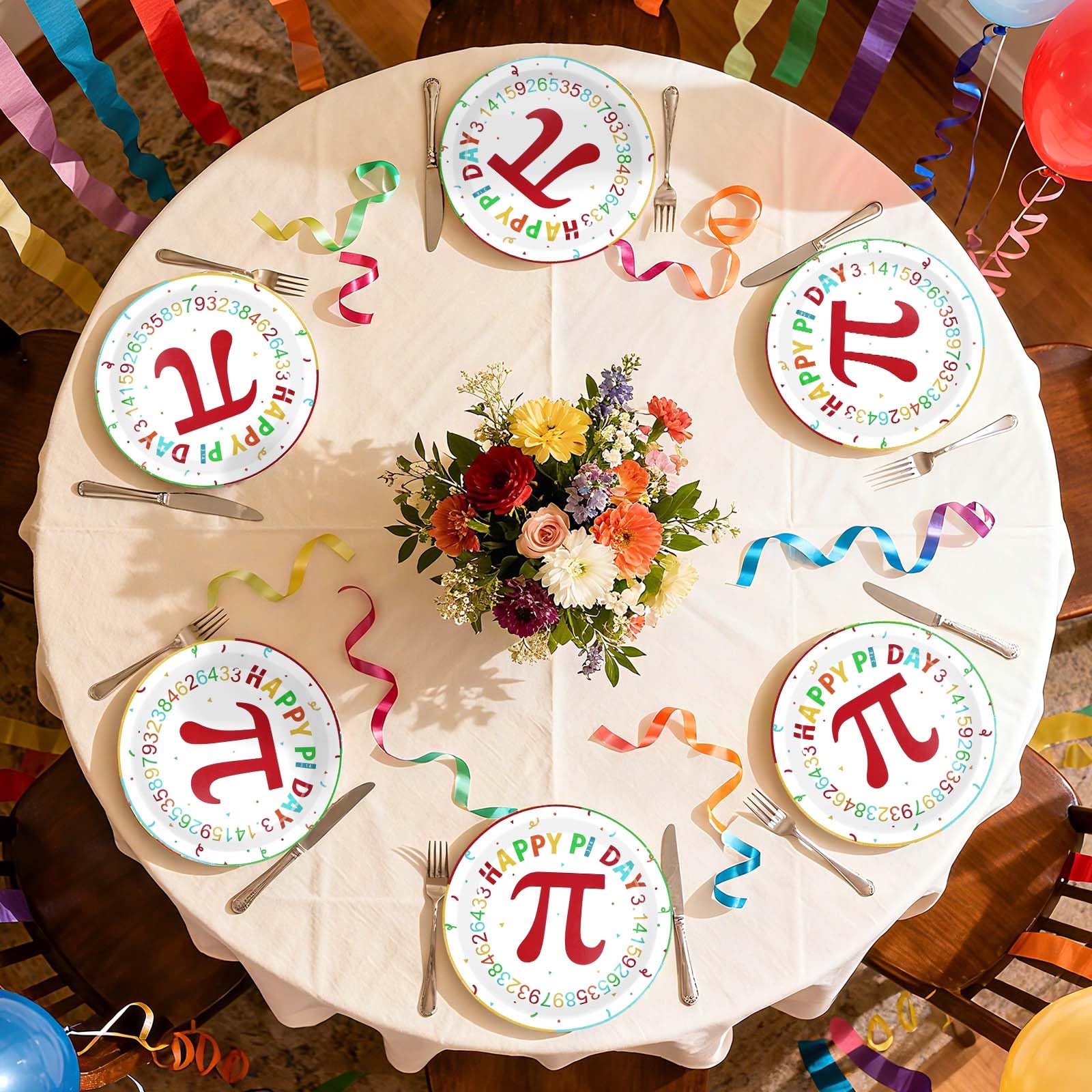50 Pcs 9-inch Happy Pi Day Party Paper Plates - Grencian