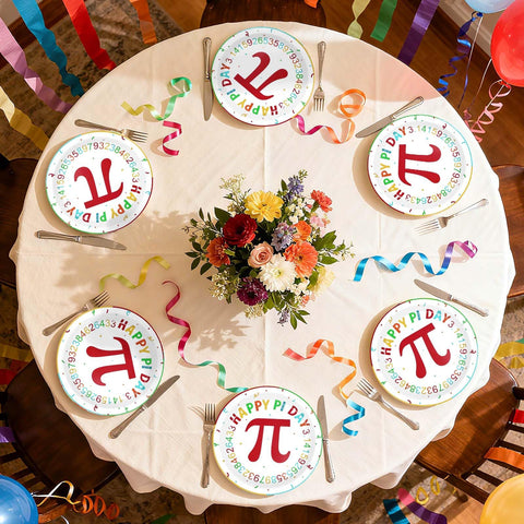 50 Pcs 9-inch Happy Pi Day Party Paper Plates - Grencian