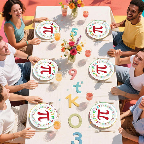 50 Pcs 9-inch Happy Pi Day Party Paper Plates - Grencian