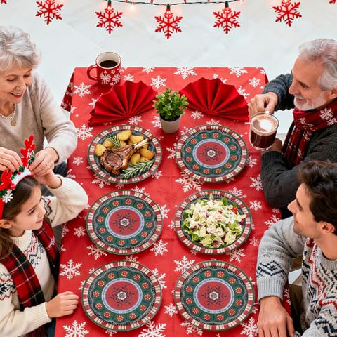 50 Pcs 9-inch Mexican Christmas Party Paper Plates - Grencian