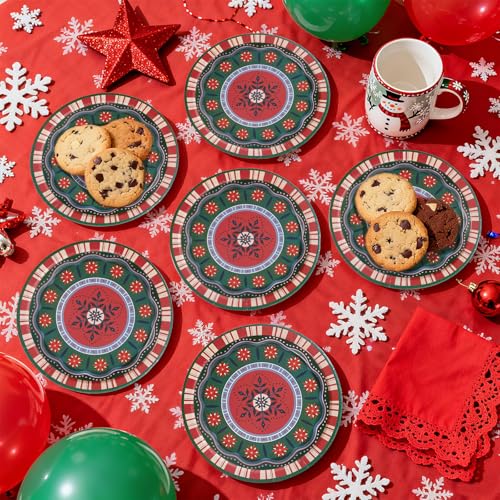 50 Pcs 9-inch Mexican Christmas Party Paper Plates - Grencian