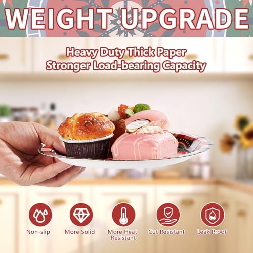 50 Pcs 9-inch Mexican Christmas Party Paper Plates - Grencian