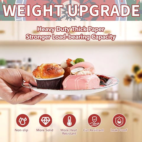 50 Pcs 9-inch Mexican Christmas Party Paper Plates - Grencian