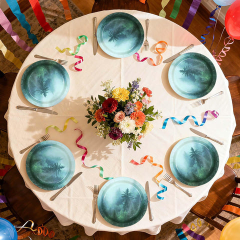 50 Pcs 9-inch Misty Forest Party Paper Plates - Grencian