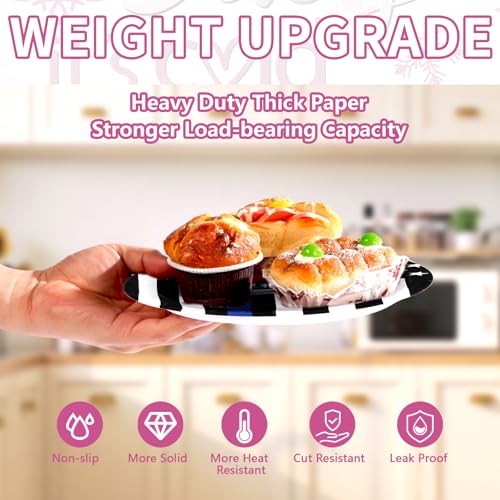 50 Pcs 9-inch Pink Snowflake Party Paper Plates - Grencian