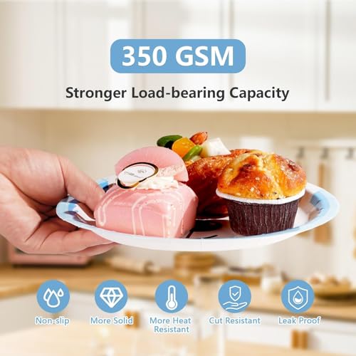 50 Pcs 9-inch Smiling Polar Bear Party Paper Plates - Grencian