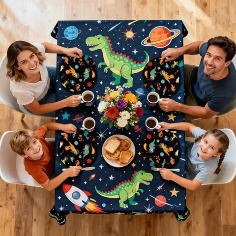 50 Pcs 9-inch Space Dinosaur Party Paper Plates - Grencian