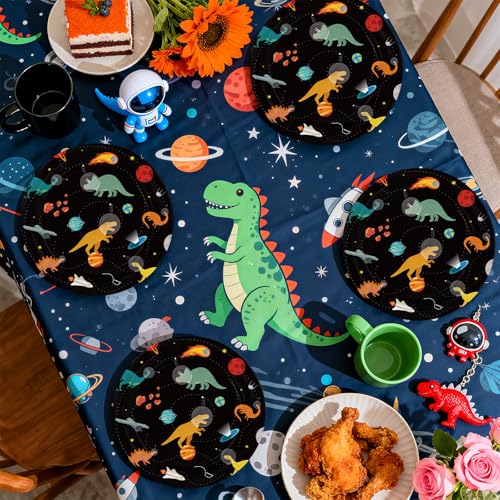 50 Pcs 9-inch Space Dinosaur Party Paper Plates - Grencian