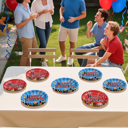 50 Pcs 9-inch Spider Birthday Party Paper Plates - Grencian