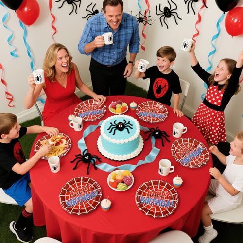 50 Pcs 9-inch Spider Web Birthday Party Paper Plates - Grencian
