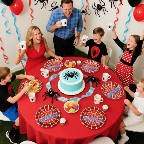 50 Pcs 9-inch Spider Web Birthday Party Paper Plates - Grencian