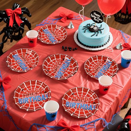 50 Pcs 9-inch Spider Web Birthday Party Paper Plates - Grencian