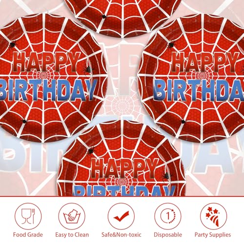 50 Pcs 9-inch Spider Web Birthday Party Paper Plates - Grencian