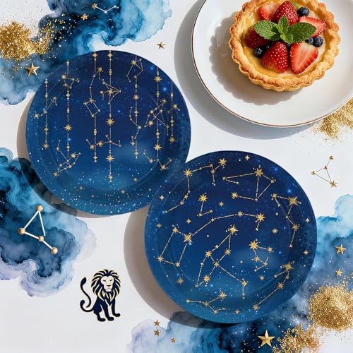50 Pcs 9-inch Starry Night Party Paper Plates - Grencian