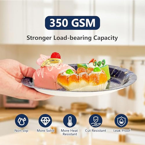 50 Pcs 9-inch Starry Night Party Paper Plates - Grencian