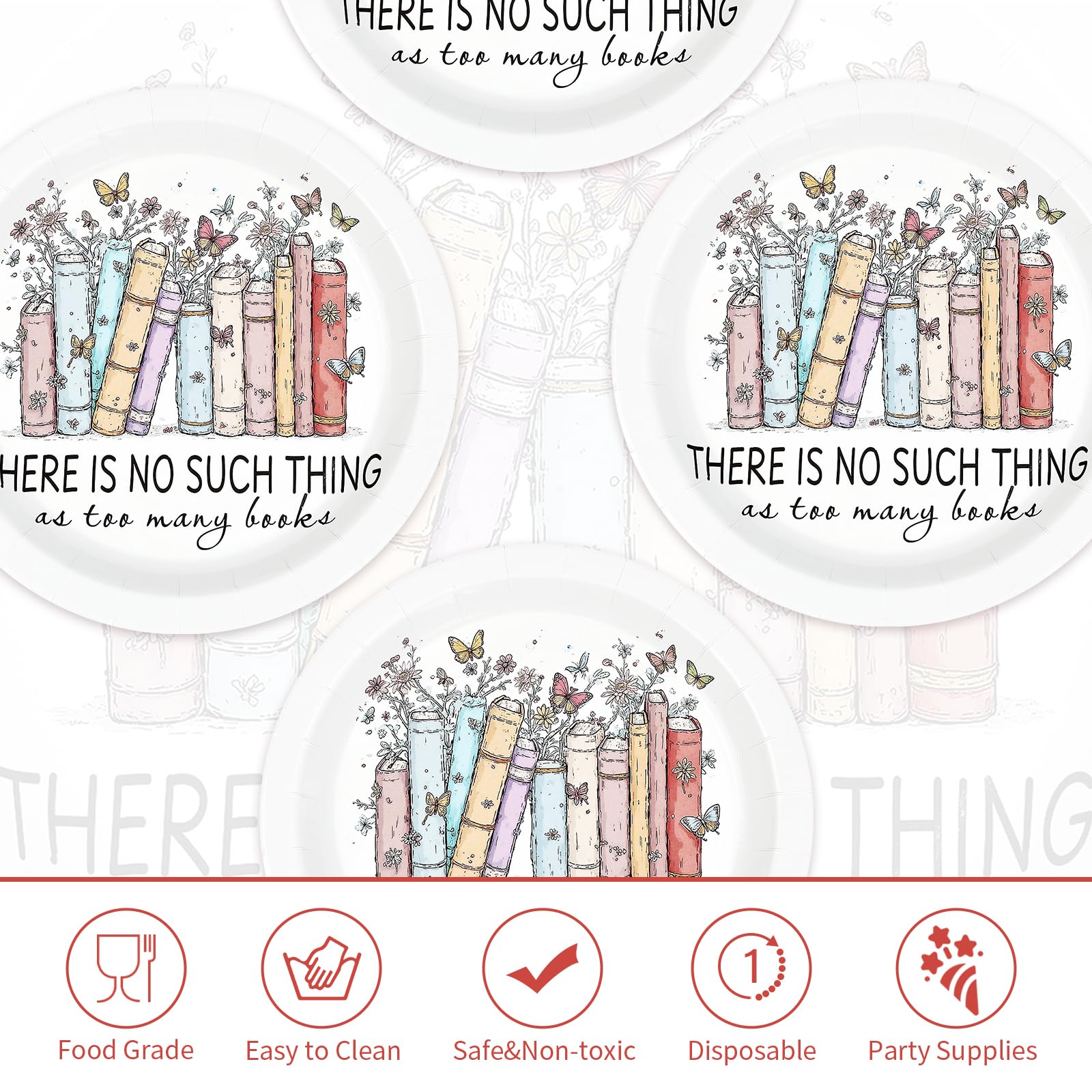 50 Pcs 9-inch Storybook Party Paper Plates - Grencian
