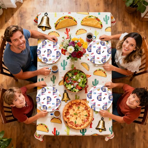 50 Pcs 9-inch Taco Party Paper Plates - Grencian