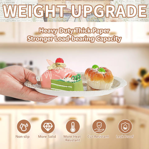 50 Pcs 9-inch Vintage Book Party Paper Plates - Grencian
