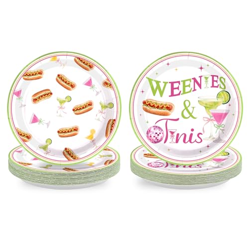 50 Pcs 9-inch Weenies and Tinis Party Paper Plates - Grencian