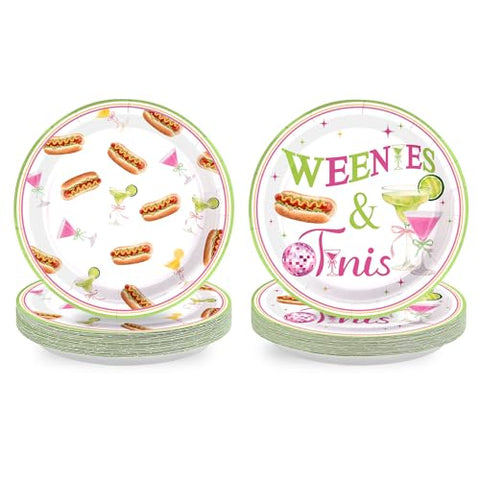 50 Pcs 9-inch Weenies and Tinis Party Paper Plates - Grencian