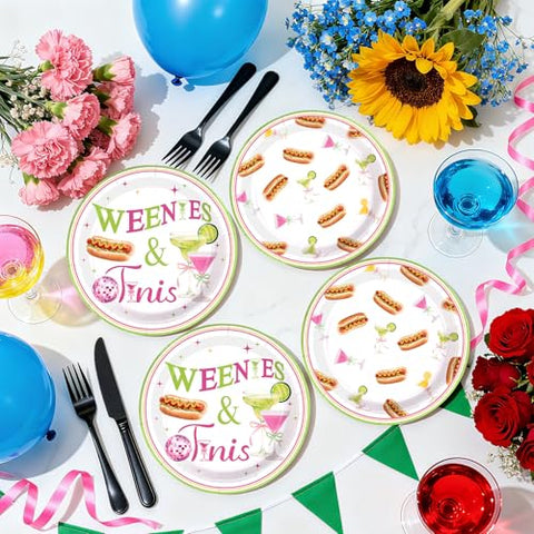 50 Pcs 9-inch Weenies and Tinis Party Paper Plates - Grencian