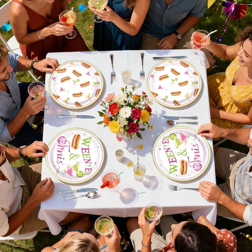 50 Pcs 9-inch Weenies and Tinis Party Paper Plates - Grencian