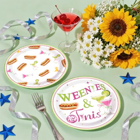 50 Pcs 9-inch Weenies and Tinis Party Paper Plates - Grencian
