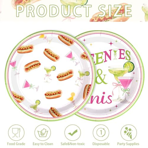 50 Pcs 9-inch Weenies and Tinis Party Paper Plates - Grencian