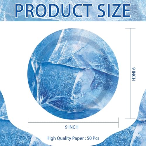 50 Pcs 9-inch Winter Frozen Party Paper Plates - Grencian
