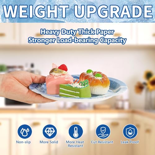 50 Pcs 9-inch Winter Frozen Party Paper Plates - Grencian