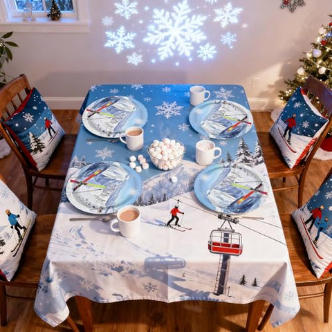 50 Pcs 9-inch Winter Ski Party Paper Plates - Grencian