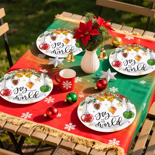 50 Pcs Christmas Balls Pine Cone Party Paper Plates - Grencian