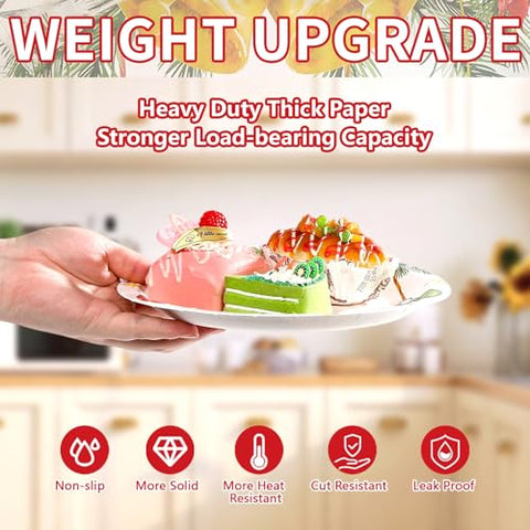 50 Pcs Christmas Balls Pine Cone Party Paper Plates - Grencian