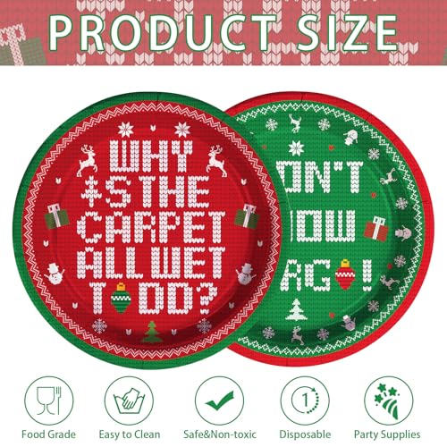 50 Pcs Christmas Carpet Party Paper Plates - Grencian