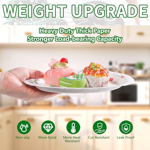 50 Pcs Christmas Cat Party Paper Plates - Grencian