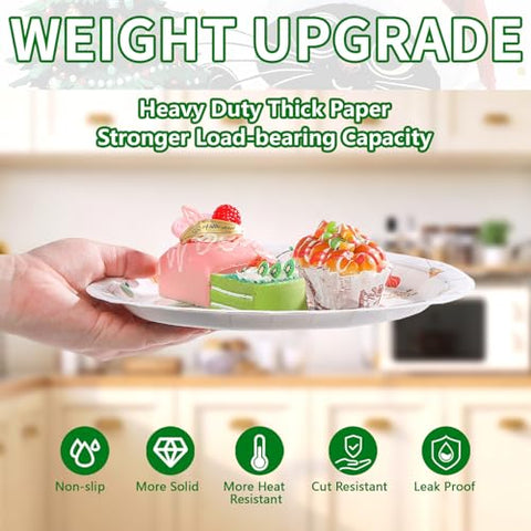 50 Pcs Christmas Cat Party Paper Plates - Grencian