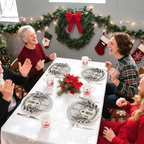 50 Pcs Christmas Church Party Paper Plates - Grencian