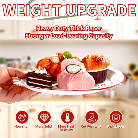 50 Pcs Christmas Green Tree Party Paper Plates - Grencian