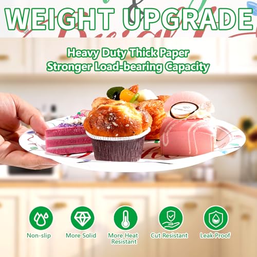 50 Pcs Christmas Light Bulb Party Paper Plates - Grencian