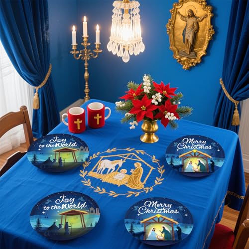 50 Pcs Christmas Nativity Party Paper Plates - Grencian