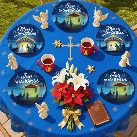 50 Pcs Christmas Nativity Party Paper Plates - Grencian