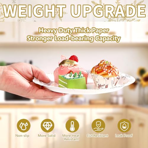 50 Pcs Christmas Snowflake Party Paper Plates - Grencian