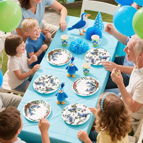 50 Pcs Christmas Winter Blue Jay Party Paper Plates - Grencian