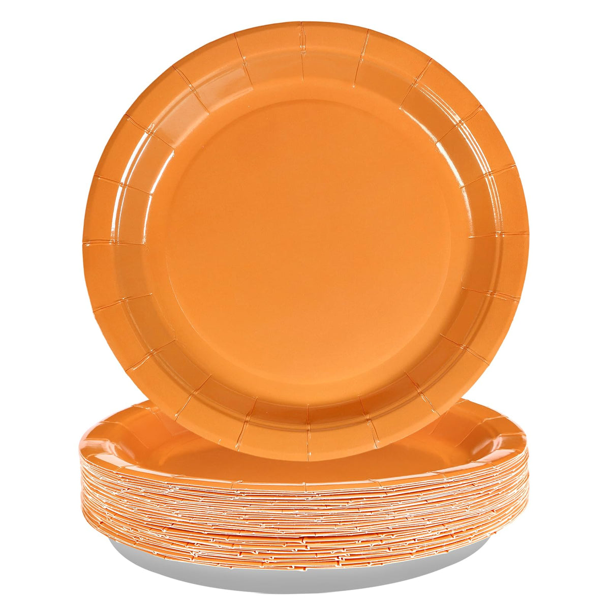 50 Pcs Fall Orange Party Paper Plates - Grencian