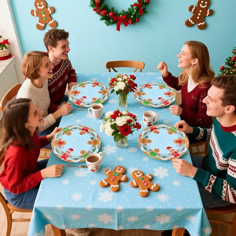 50 Pcs Gingerbread Christmas Party Paper Plates - Grencian