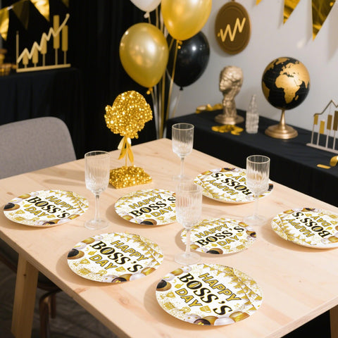 50 Pcs Happy Boss's Day Party Paper Plates - Grencian