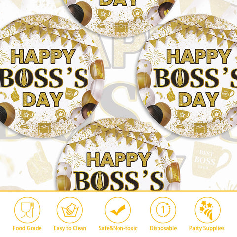 50 Pcs Happy Boss's Day Party Paper Plates - Grencian
